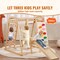 Indoor Jungle Gym Wooden Toddler Playground with Ladder Swing Slide and Climbing Wall